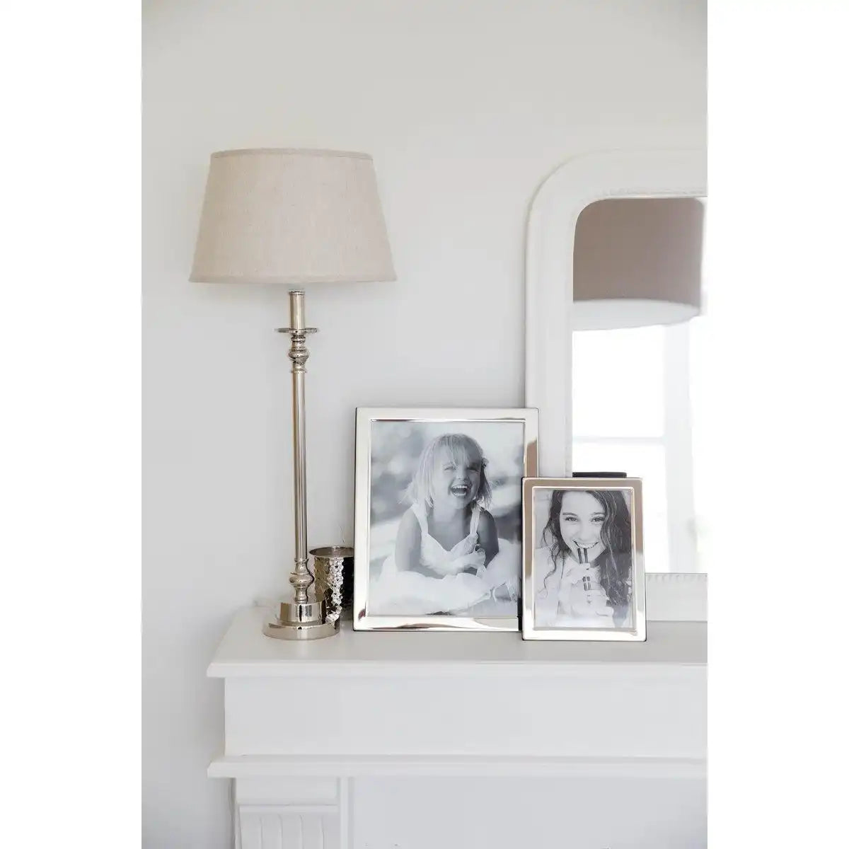 Fotorahmen Salerno für Foto 10 x 15 cm, edel versilbert, anlaufgeschützt, grauer Samtrücken - HomeDesign Knaus