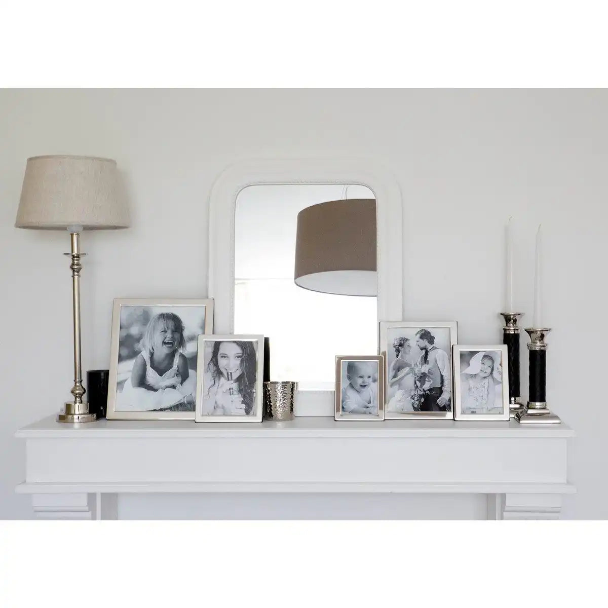 Fotorahmen Salerno für Foto 10 x 15 cm, edel versilbert, anlaufgeschützt, grauer Samtrücken - HomeDesign Knaus