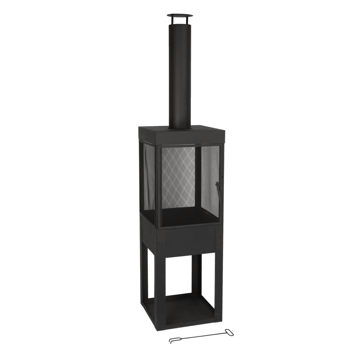 Gartenkamin - L47 x B44 x H194 cm - Metall - Schwarz - HomeDesign Knaus