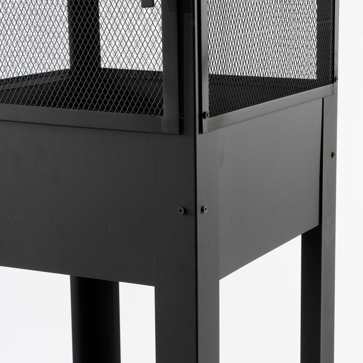 Gartenkamin - L47 x B44 x H194 cm - Metall - Schwarz - HomeDesign Knaus