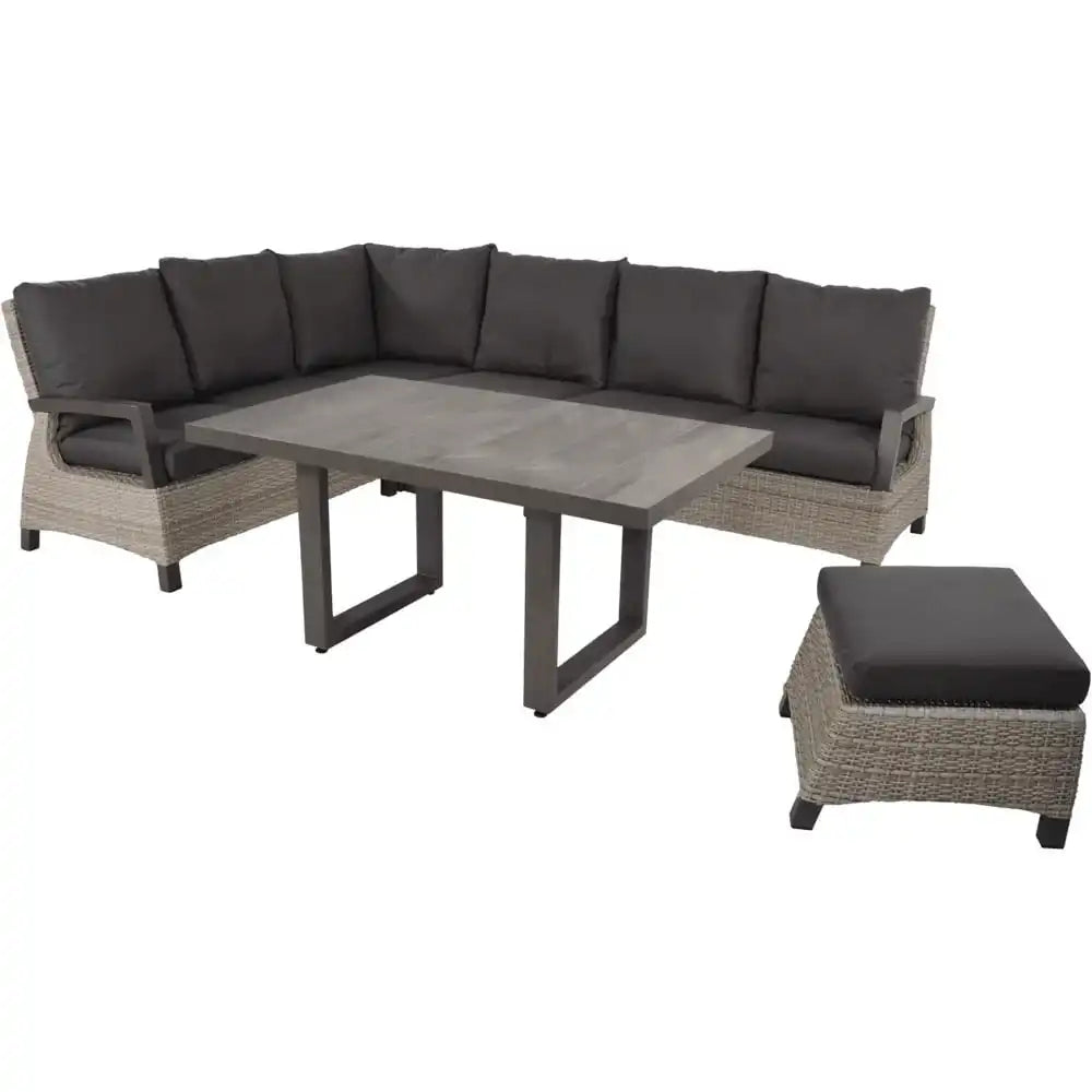 Gartentisch Lounge Tisch hoch Prato Pardo Esstisch 140x85cm - HomeDesign Knaus
