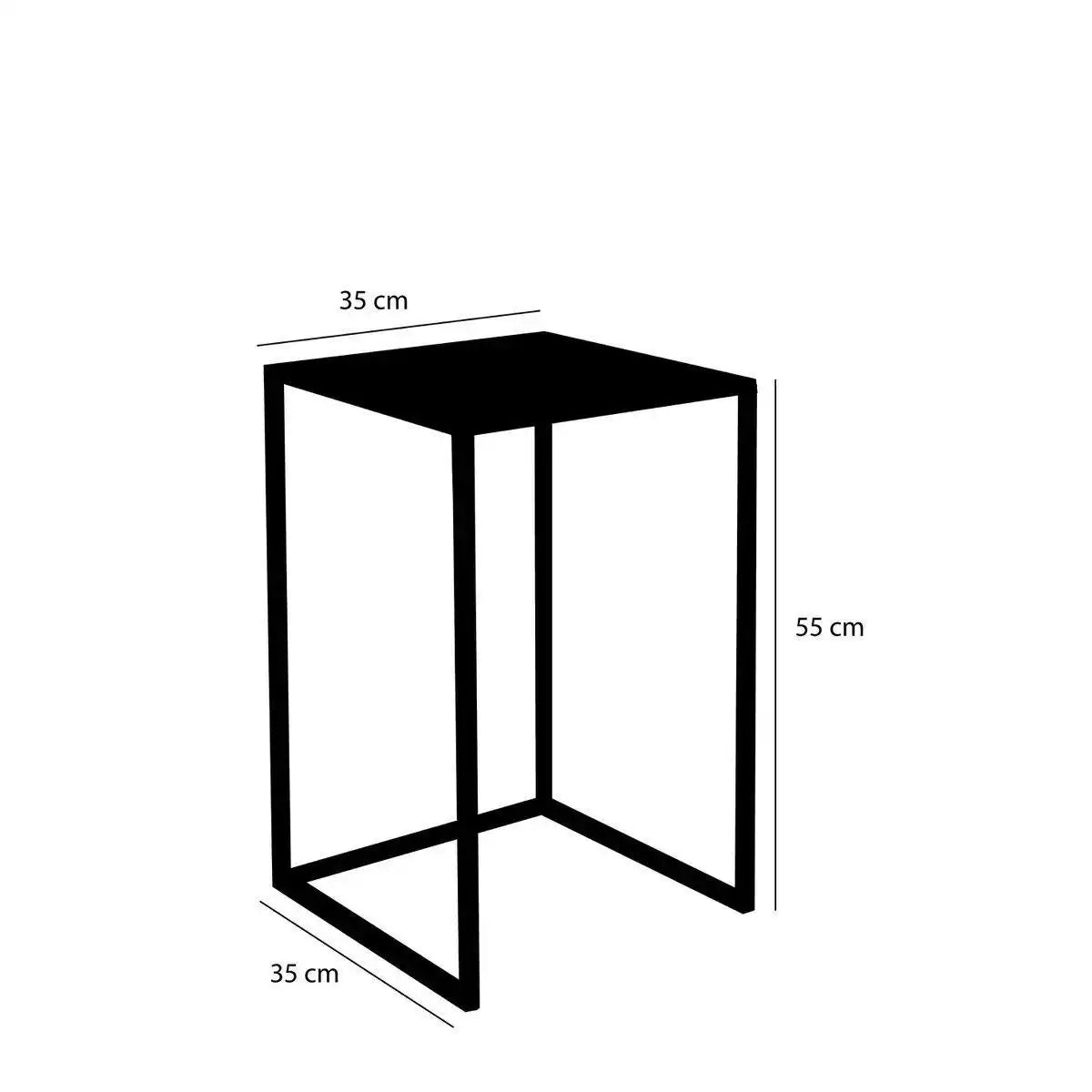 Goa Beistelltisch – 2er-Set – L35 x B35 x H55 cm – Metall – Schwarz - HomeDesign Knaus