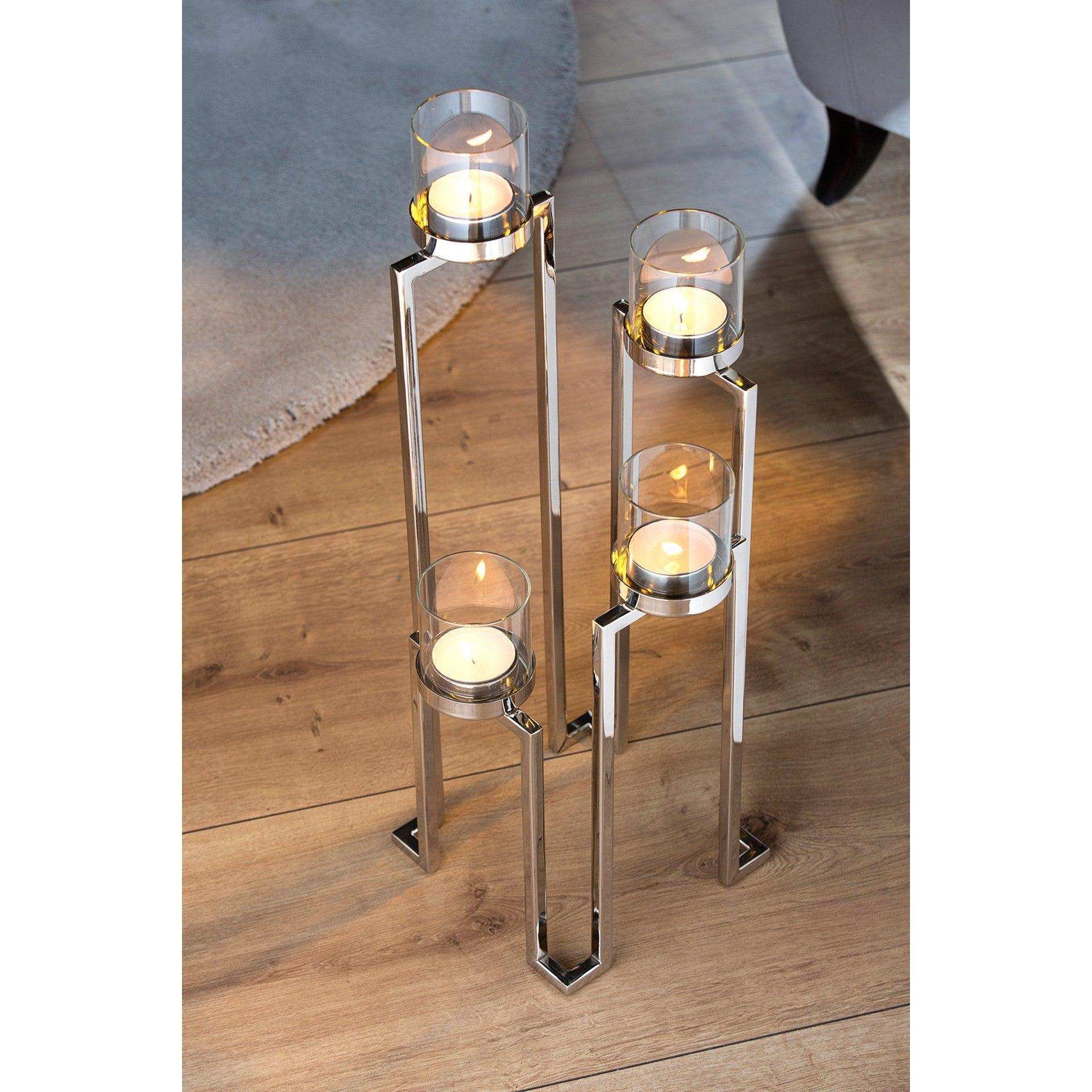 Grant Designer Kerzenhalter Chrom Unikat Handarbeit 56cm - HomeDesign Knaus