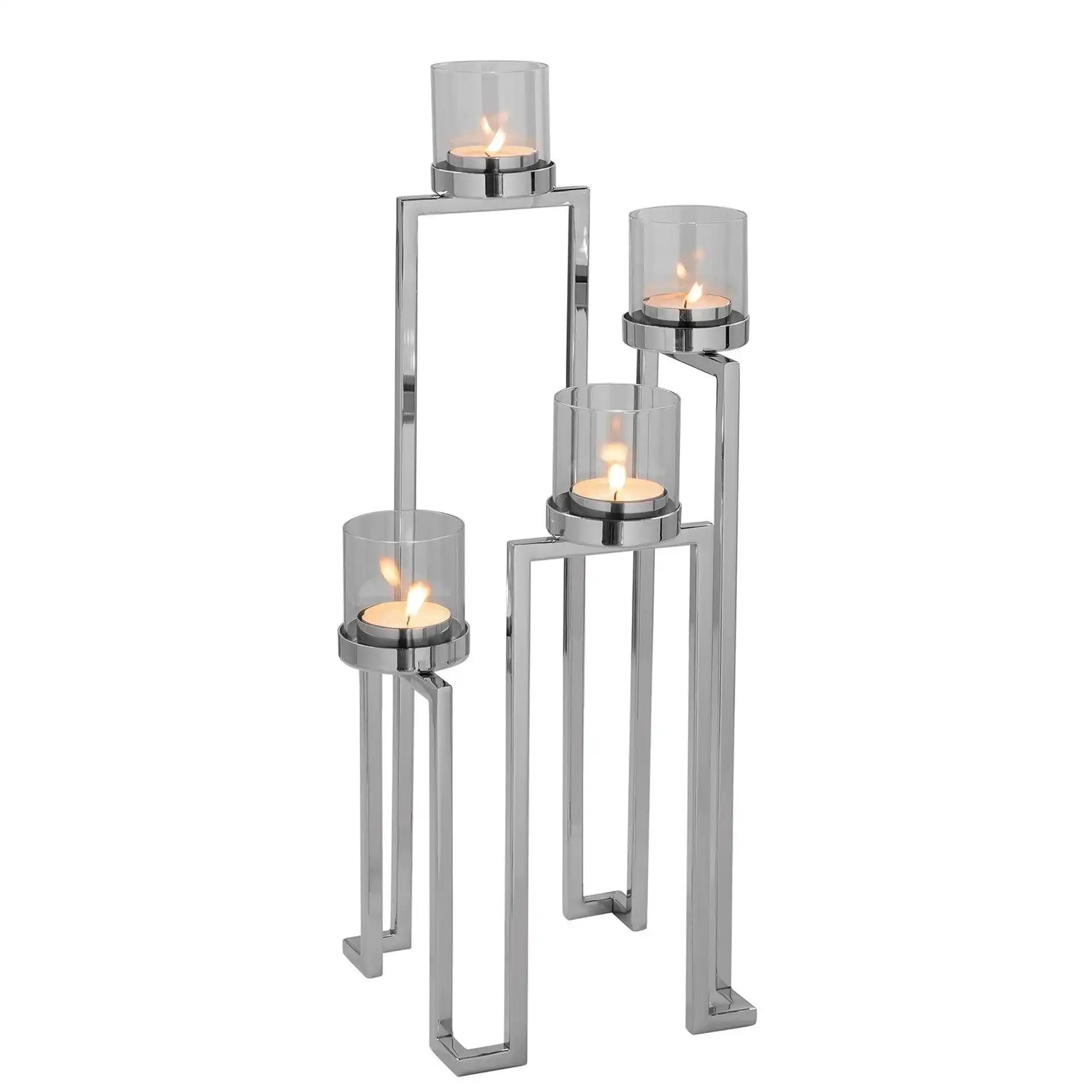 Grant Designer Kerzenhalter Chrom Unikat Handarbeit 56cm - HomeDesign Knaus