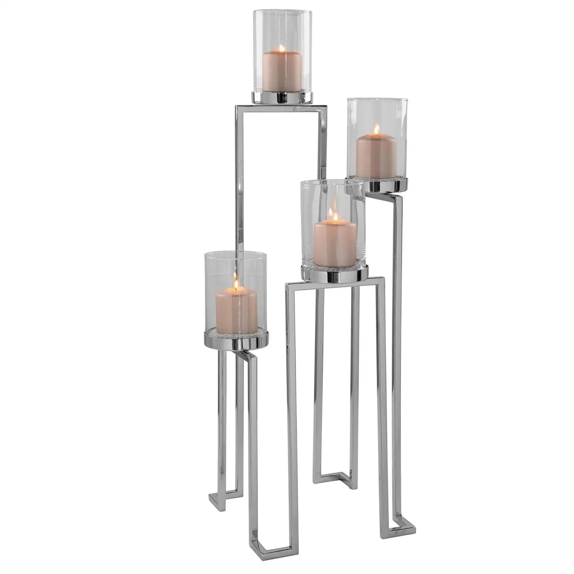 Grant Designer Kerzenhalter Chrom Unikat Handarbeit 86cm - HomeDesign Knaus