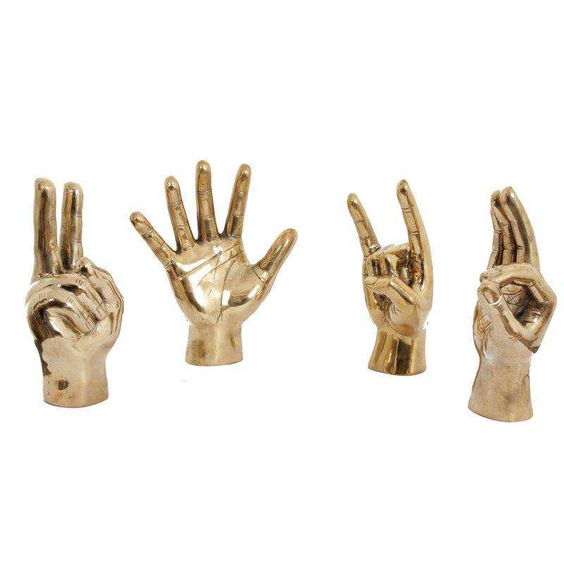 Hand Picco Bello Gold Finger Figur Skulptur 23 cm - HomeDesign Knaus