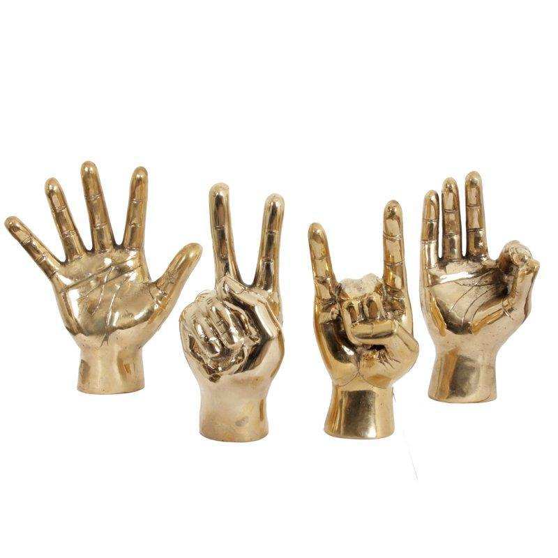 Hand Picco Bello Gold Finger Figur Skulptur 23 cm - HomeDesign Knaus