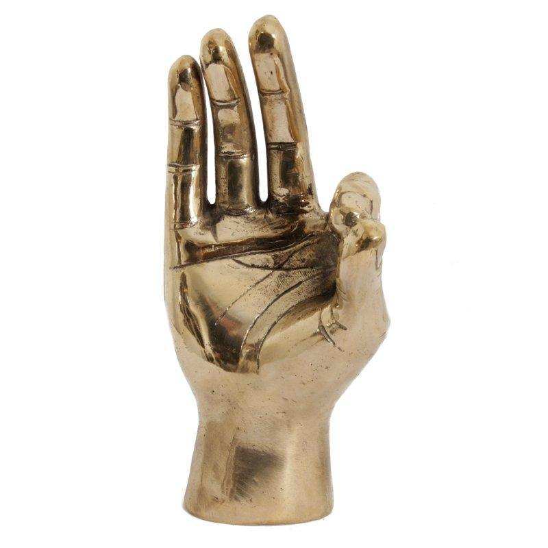 Hand Picco Bello Gold Finger Figur Skulptur 23 cm - HomeDesign Knaus