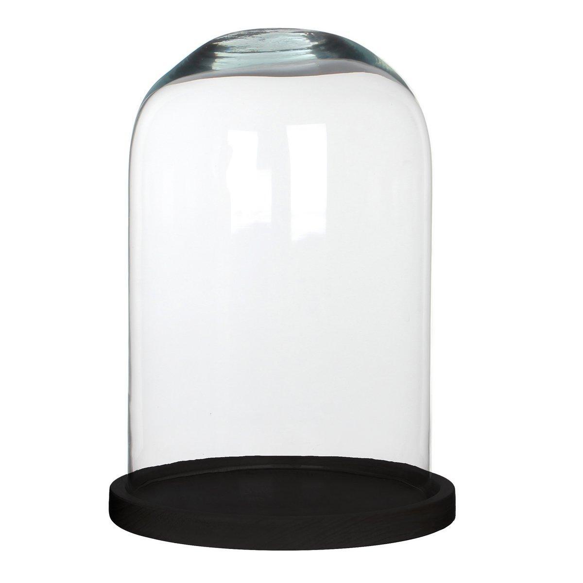 Hella Glasglocke – H30 x Ø21 cm – Transparent, Schwarz - HomeDesign Knaus