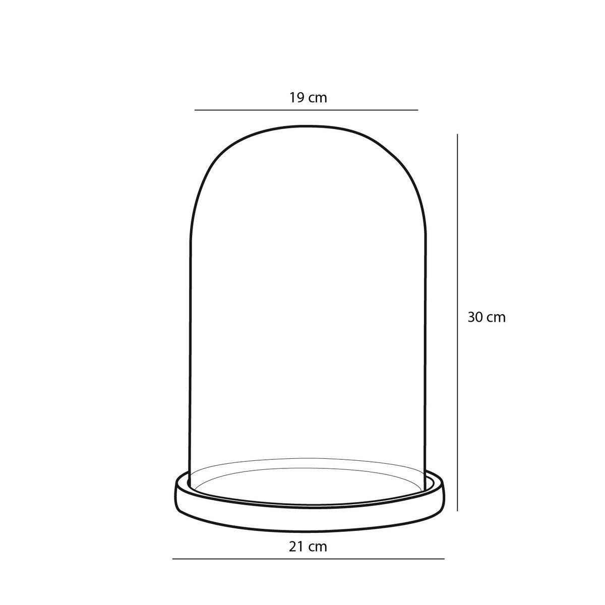 Hella Glasglocke – H30 x Ø21 cm – Transparent, Schwarz - HomeDesign Knaus