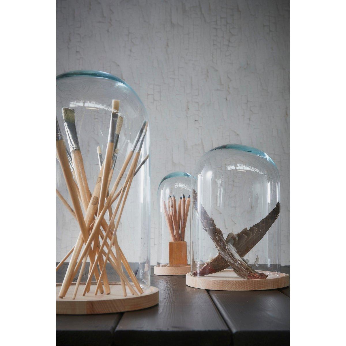 Hella Glasglocke – H38 x Ø23 cm – Transparent, Hellbraun - HomeDesign Knaus