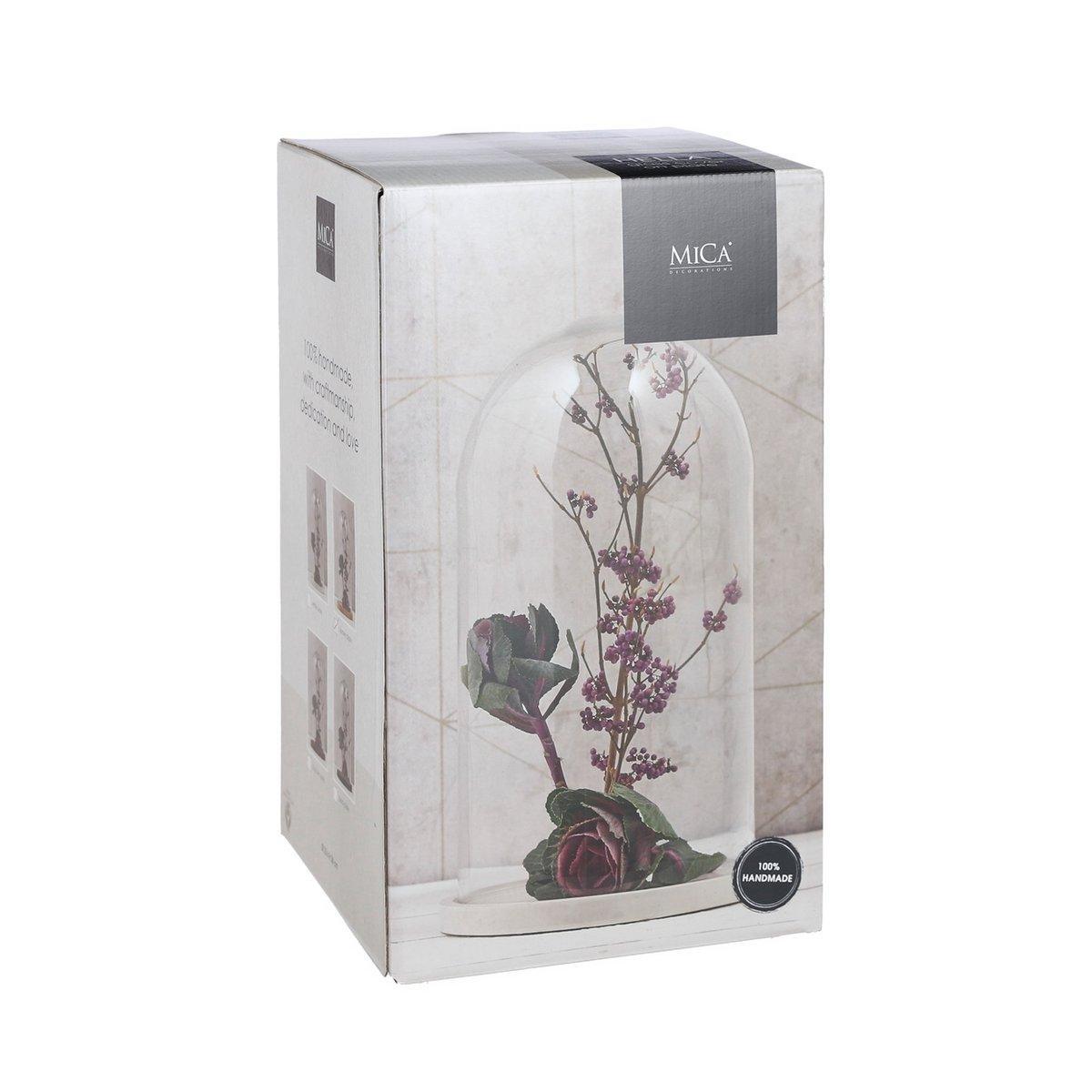 Hella Glasglocke – H38 x Ø23 cm – Transparent, Weiß - HomeDesign Knaus