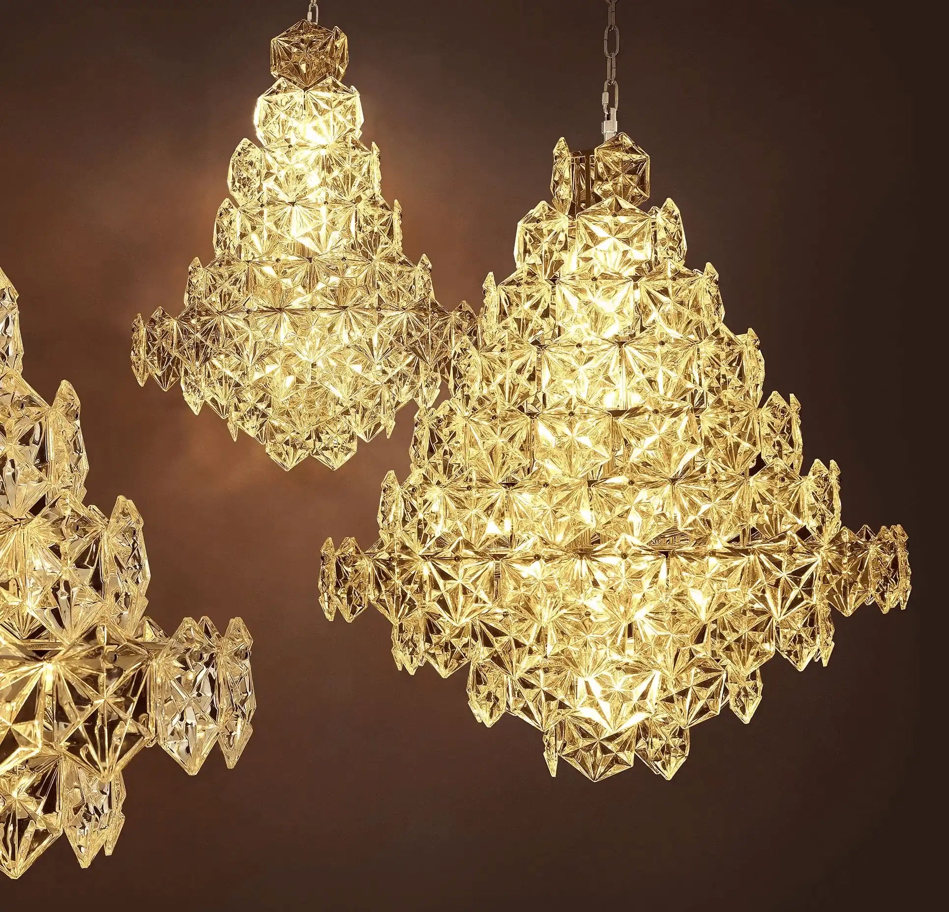 Hermitage Glamourösen Kronleuchter Hängeleuchte Klarglas Nickel Handarbeit - HomeDesign Knaus