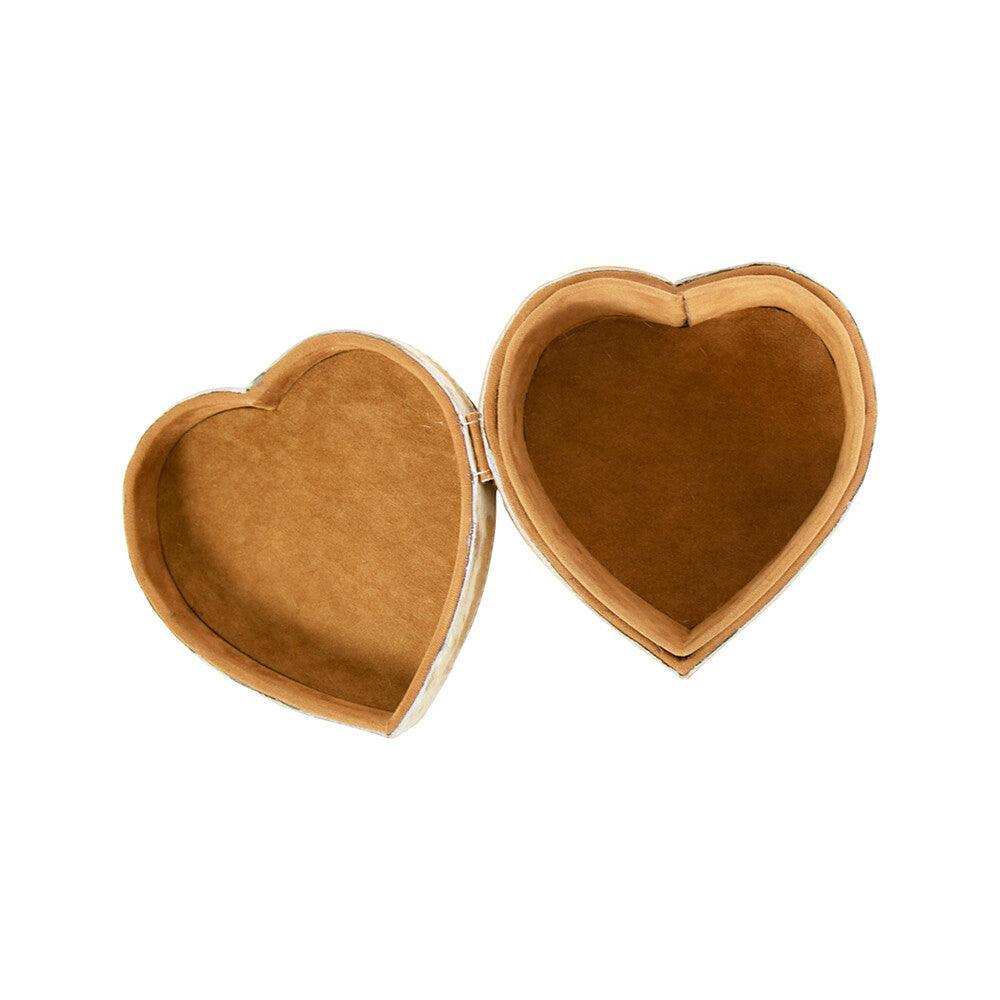 Herz Aufbewahrungsbox Schmuck Kuhleder Goldschmuck Schmuckkasten - HomeDesign Knaus