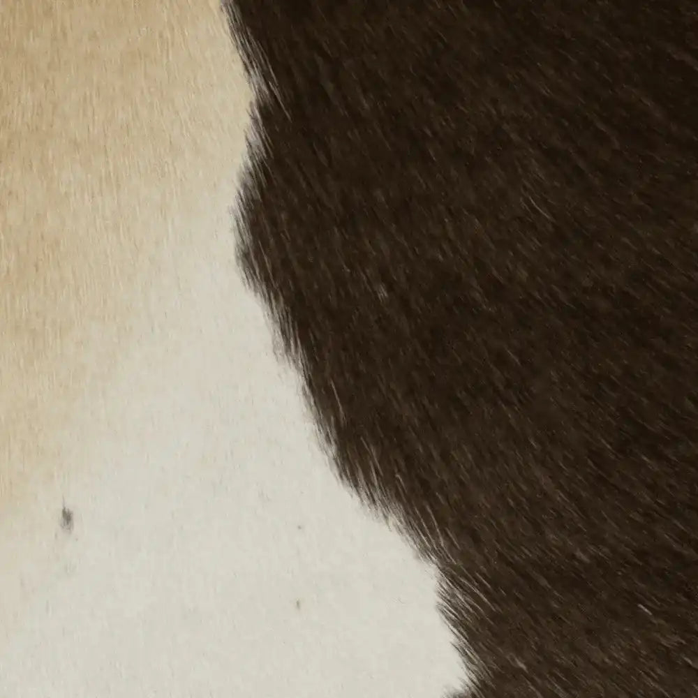 Holz Hocker Rindsleder Kuh dunkelbraun weiß 45cm - HomeDesign Knaus