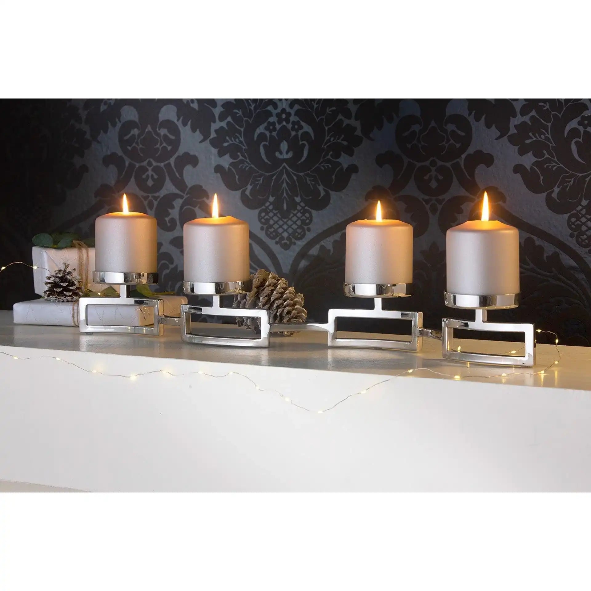 Hommage Kerzenleuchter Adventskranz Chrom Unikat - HomeDesign Knaus