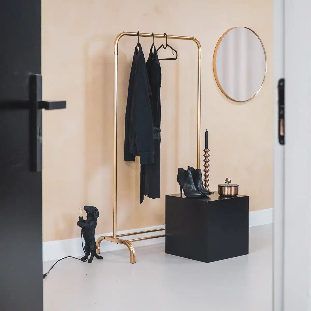 Housevitamin Kleiderständer aus Metall – Gold – 80 x 40 x 150 cm - HomeDesign Knaus