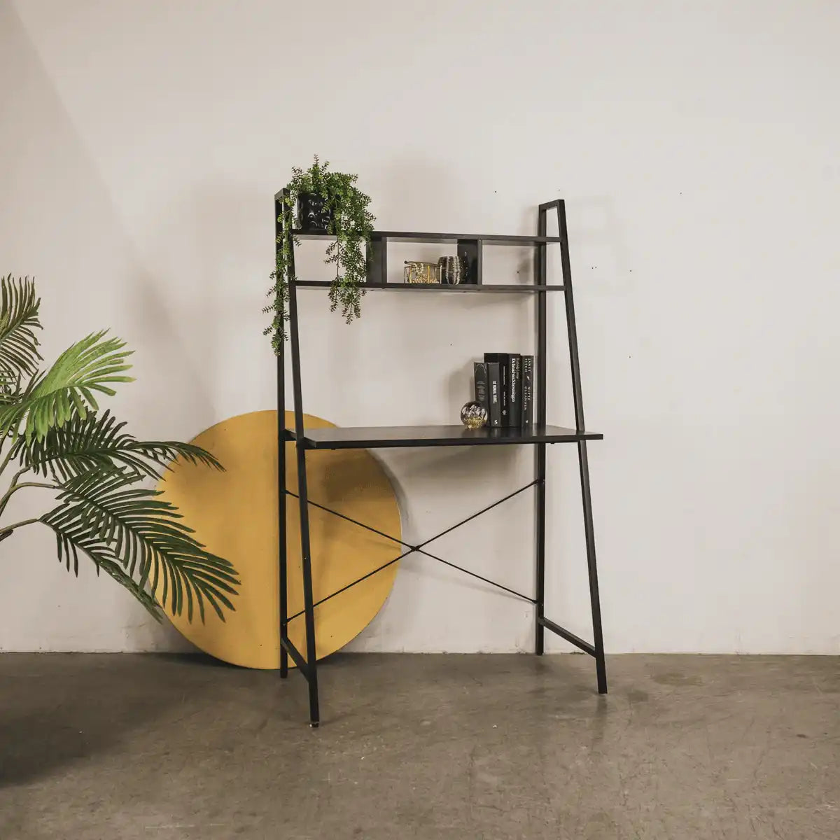 Housevitamin praktischer Schreibtisch – Schwarz – 84 x 46 x 145 cm - HomeDesign Knaus