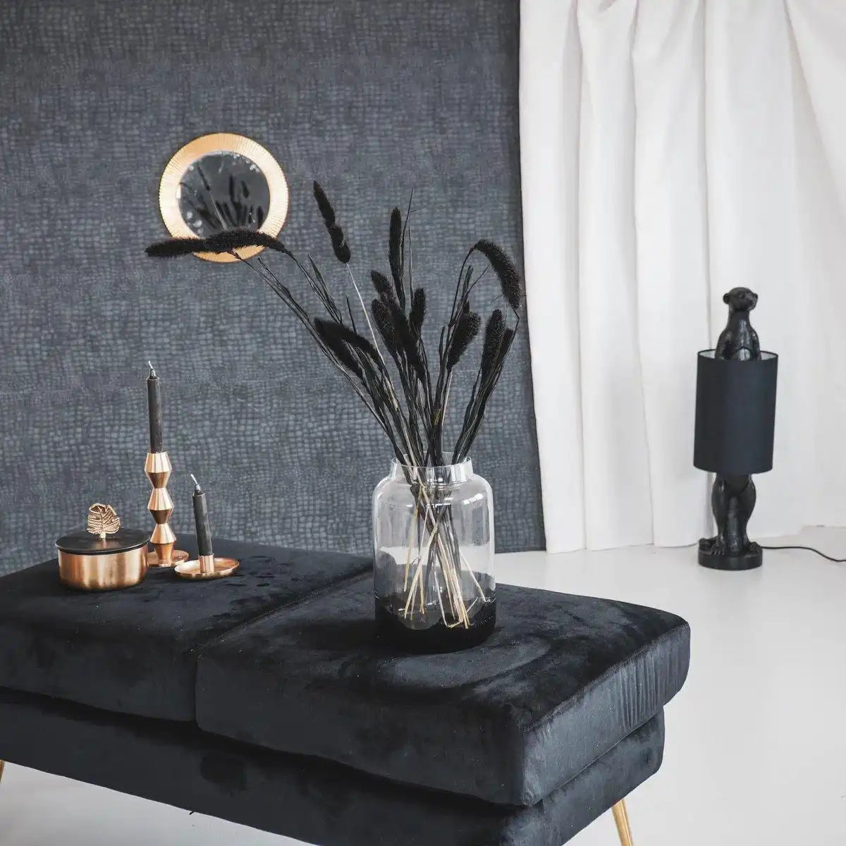 Housevitamin Vase Dipdye – Schwarz – 17 x 26 cm - HomeDesign Knaus