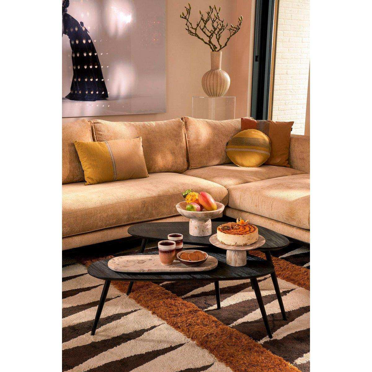 Jailey Beistelltisch – 2er-Set – L84 x B39 x H39 cm – recyceltes Holz – Schwarz - HomeDesign Knaus