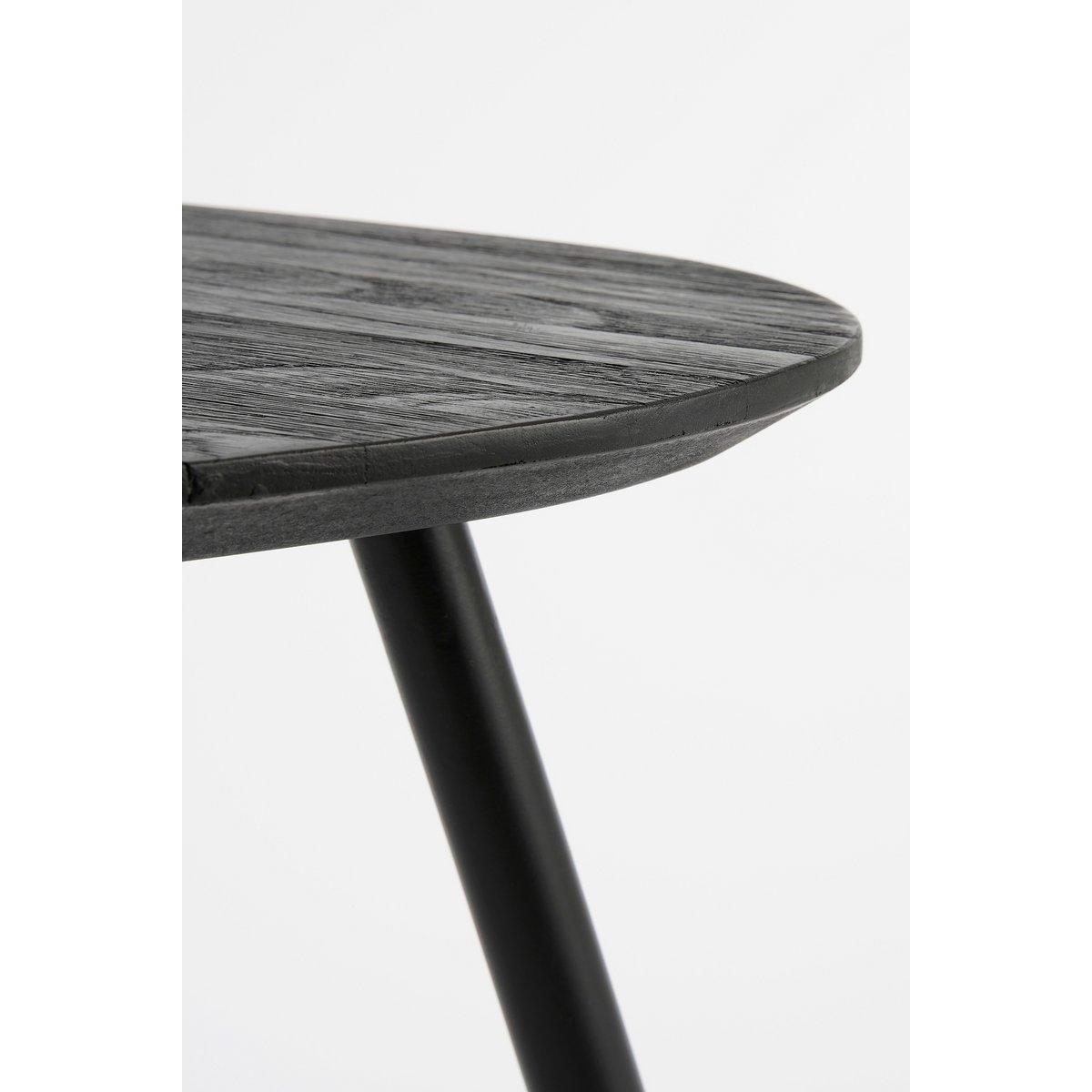 Jailey Beistelltisch – 2er-Set – L84 x B39 x H39 cm – recyceltes Holz – Schwarz - HomeDesign Knaus