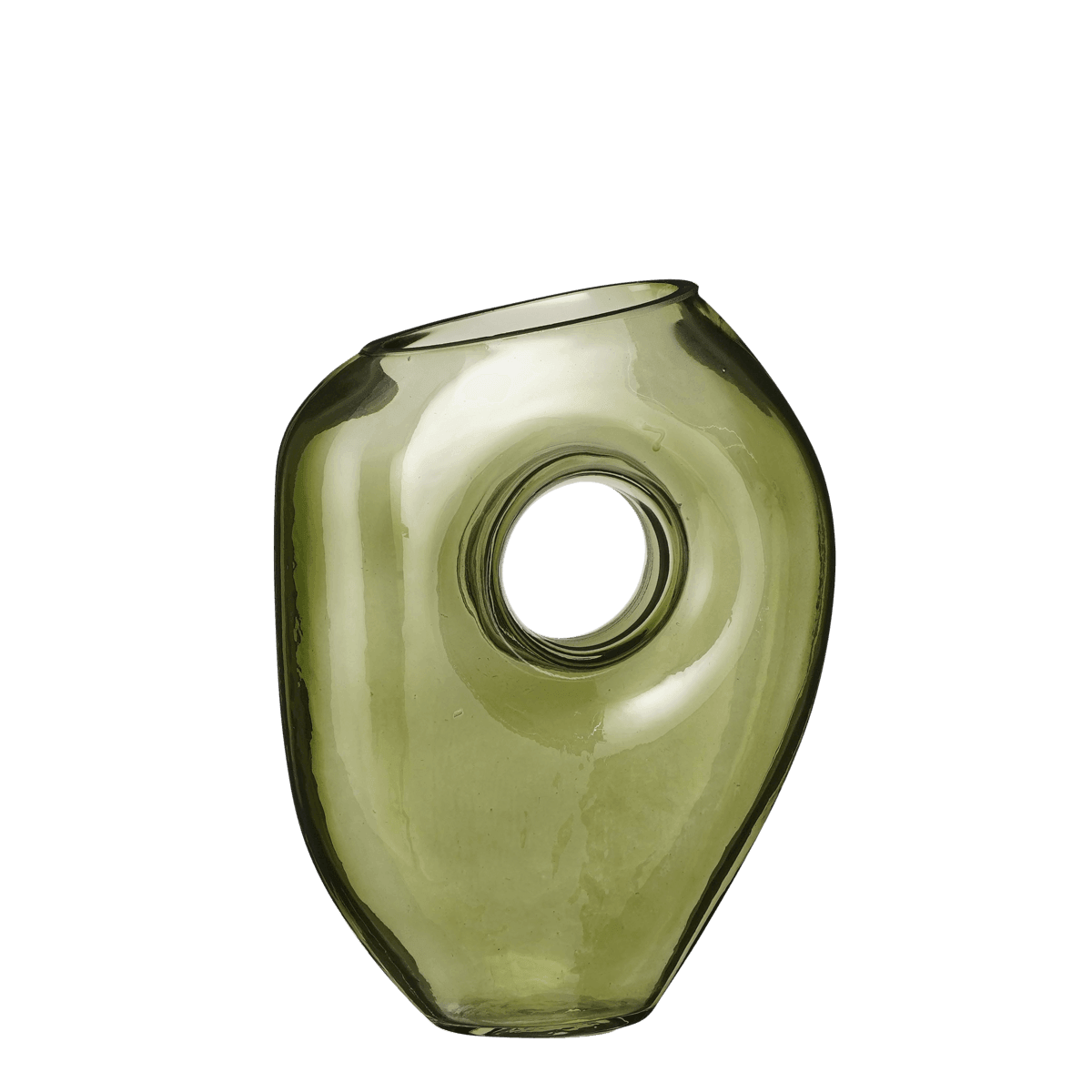 Jay Vase – L18 x B7,5 x H22,5 cm – Glas – Hellgrün - HomeDesign Knaus