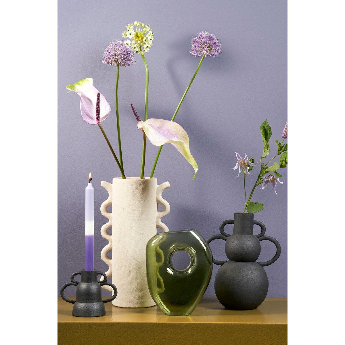 Jay Vase – L18 x B7,5 x H22,5 cm – Glas – Hellgrün - HomeDesign Knaus
