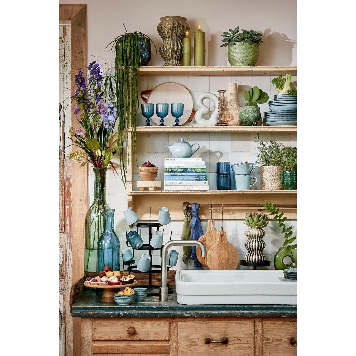 Jay Vase – L18 x B7,5 x H22,5 cm – Glas – Hellgrün - HomeDesign Knaus