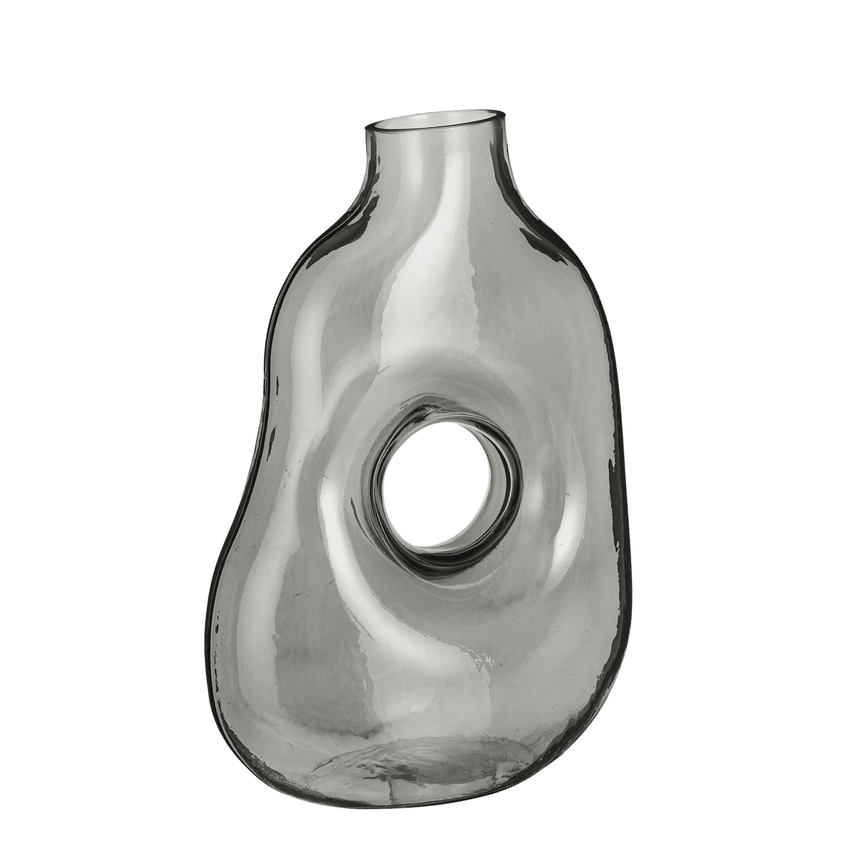Jay Vase – L18,5 x B10,5 x H25 cm – Glas – Hellgrau - HomeDesign Knaus