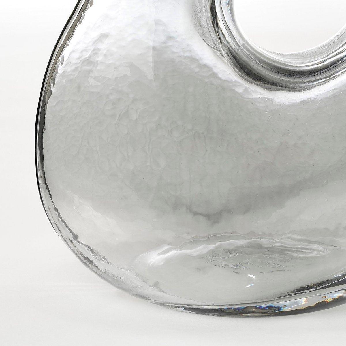 Jay Vase – L18,5 x B10,5 x H25 cm – Glas – Hellgrau - HomeDesign Knaus