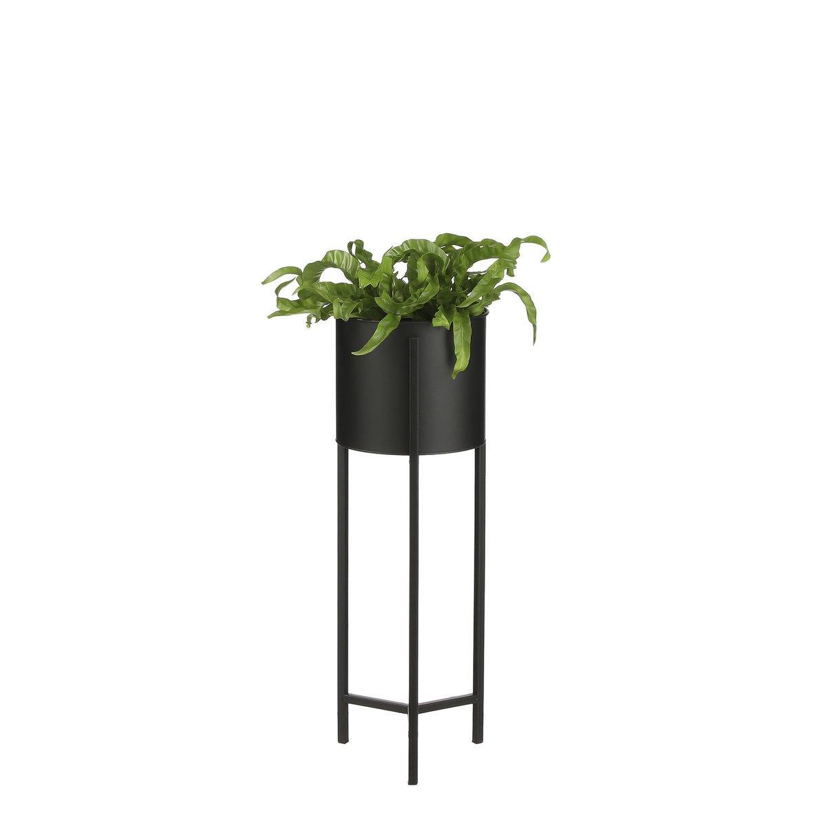 Jessy Blumentopf auf Ständer – 2er-Set – H79 x Ø28 cm – Metall – Schwarz - HomeDesign Knaus