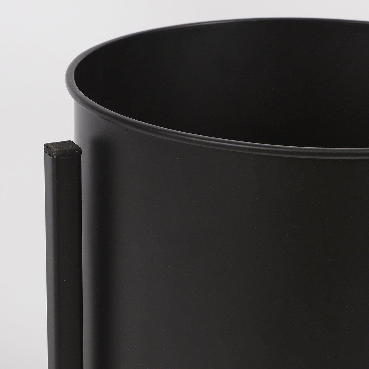 Jessy Blumentopf auf Ständer – 3er-Set – H35 x Ø27 cm – Metall – Schwarz - HomeDesign Knaus