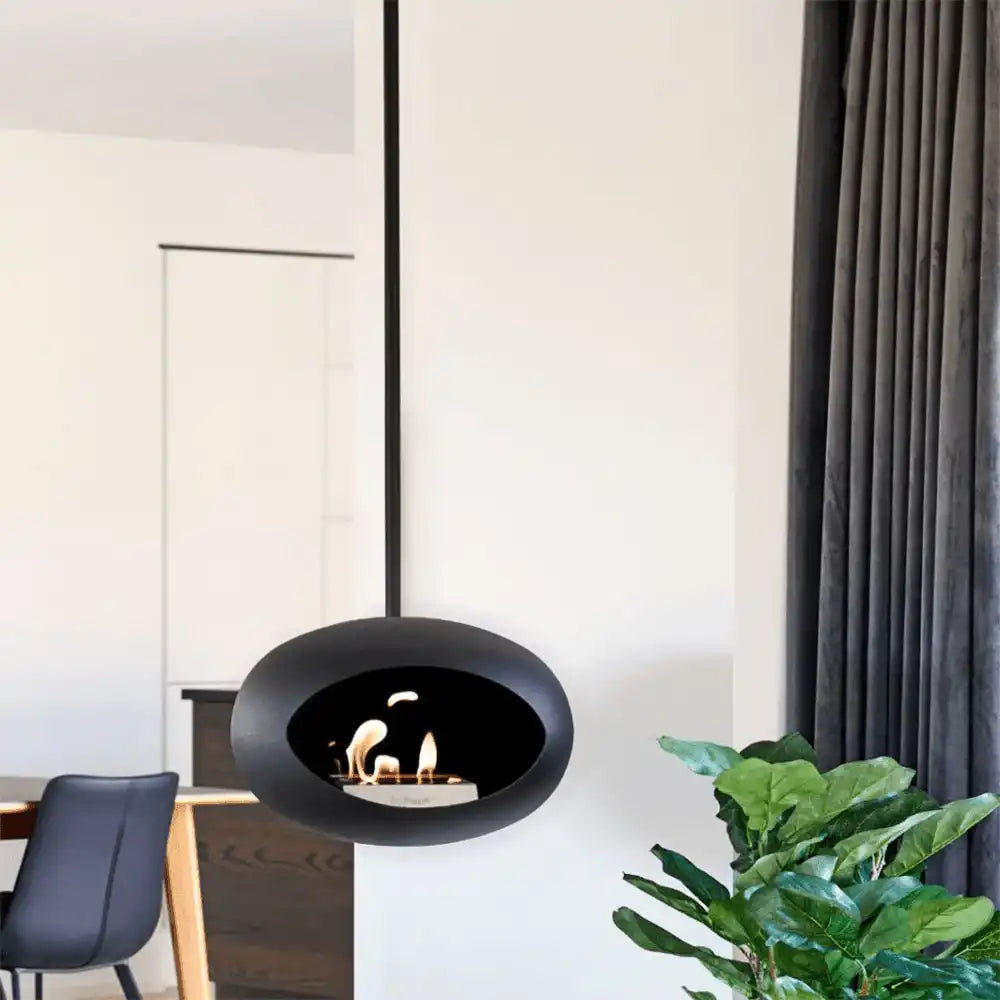 Kamin Edelstahl Black Sky hängend Deckenkamin Schwarz Edelstahl - HomeDesign Knaus