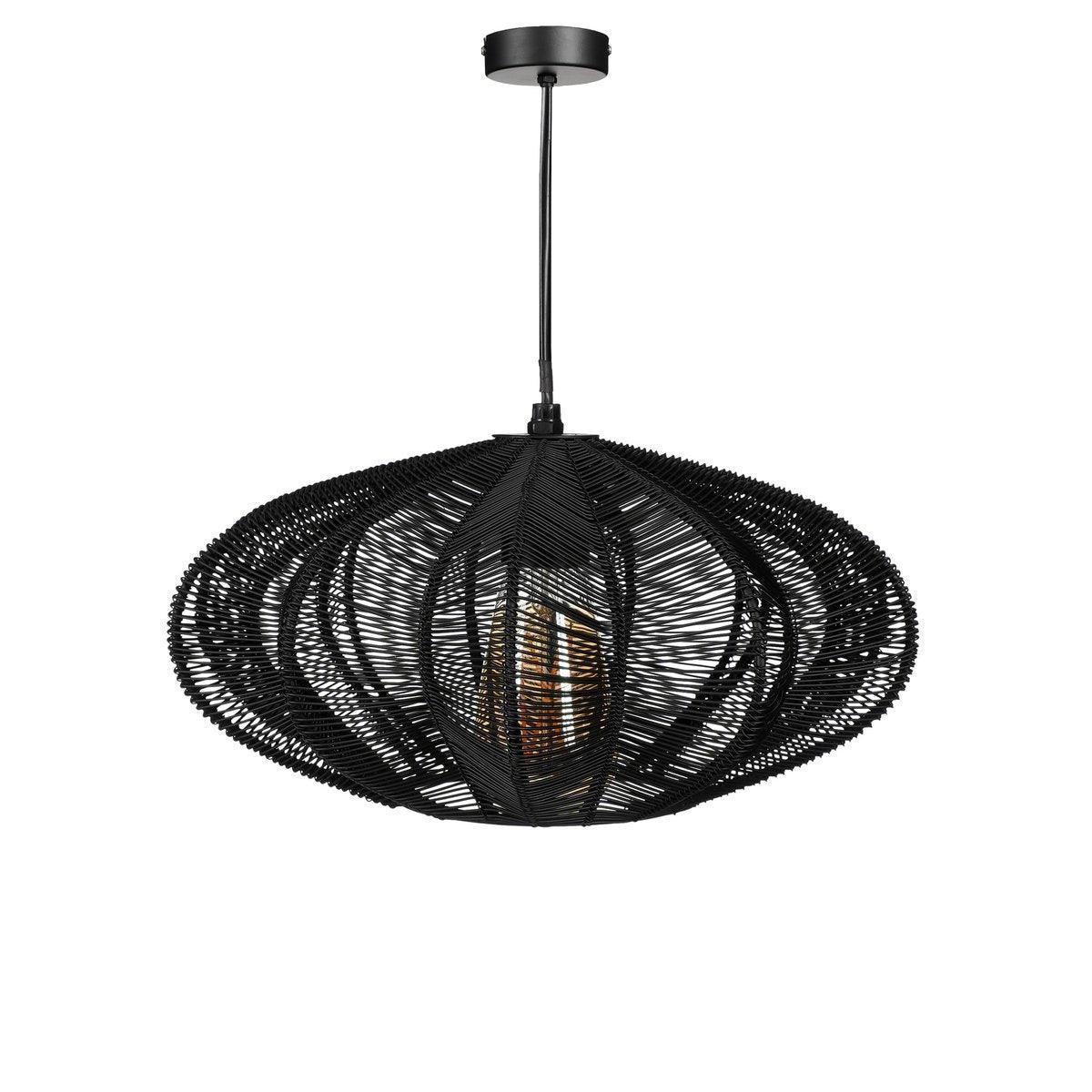 Kanti Hängelampe – H17 x Ø31 cm – Metall – Schwarz - HomeDesign Knaus
