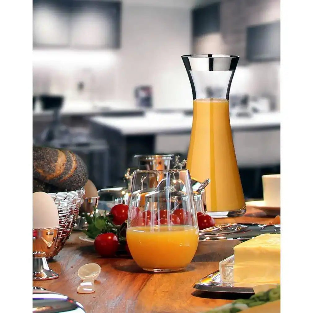 Karaffe Hendrik mundgeblasenes Kristallglas mit Platinrand 0,8L - HomeDesign Knaus