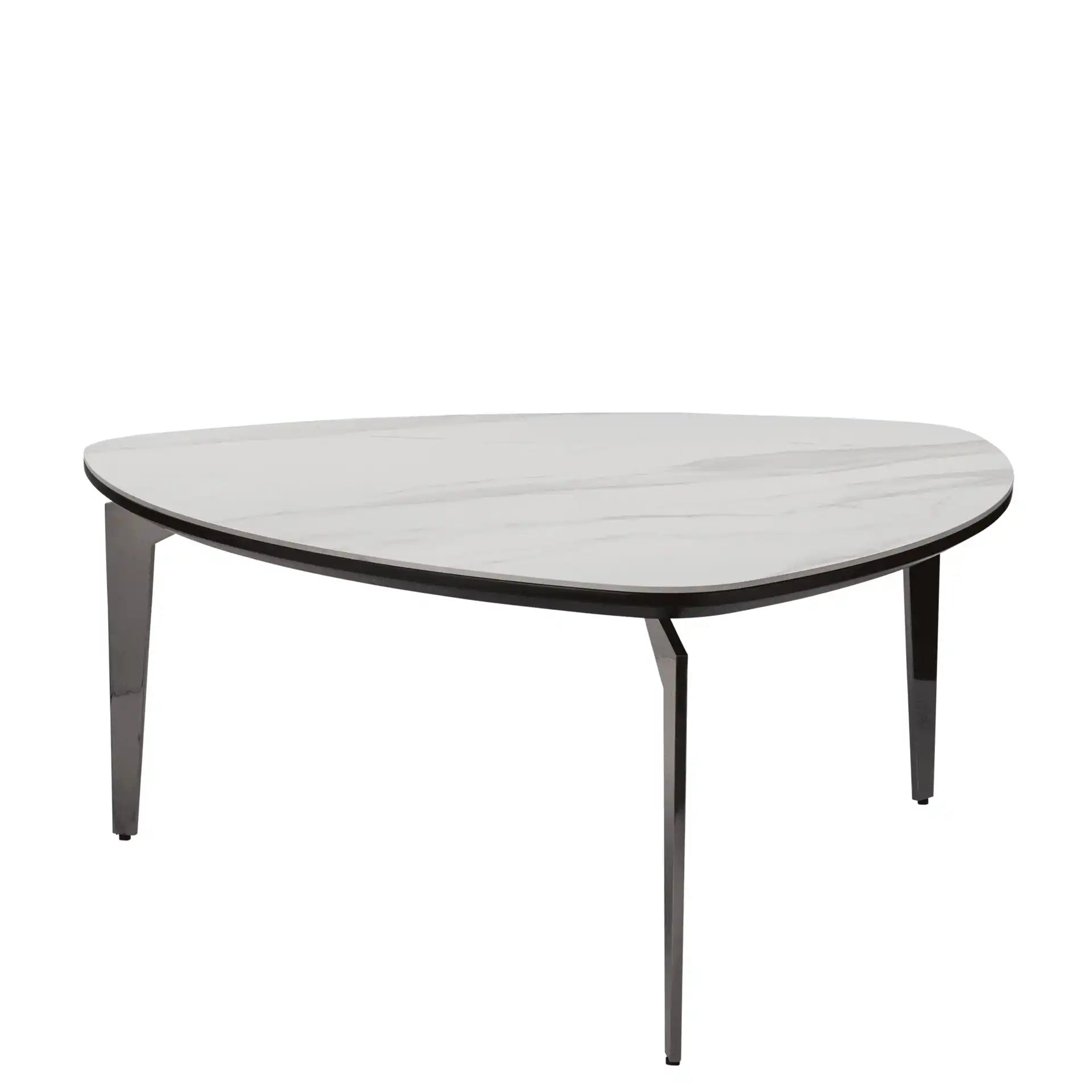 Kelon Designer Couchtisch Bestelltisch Keramik Stahl Mamoroptik 62cm - HomeDesign Knaus