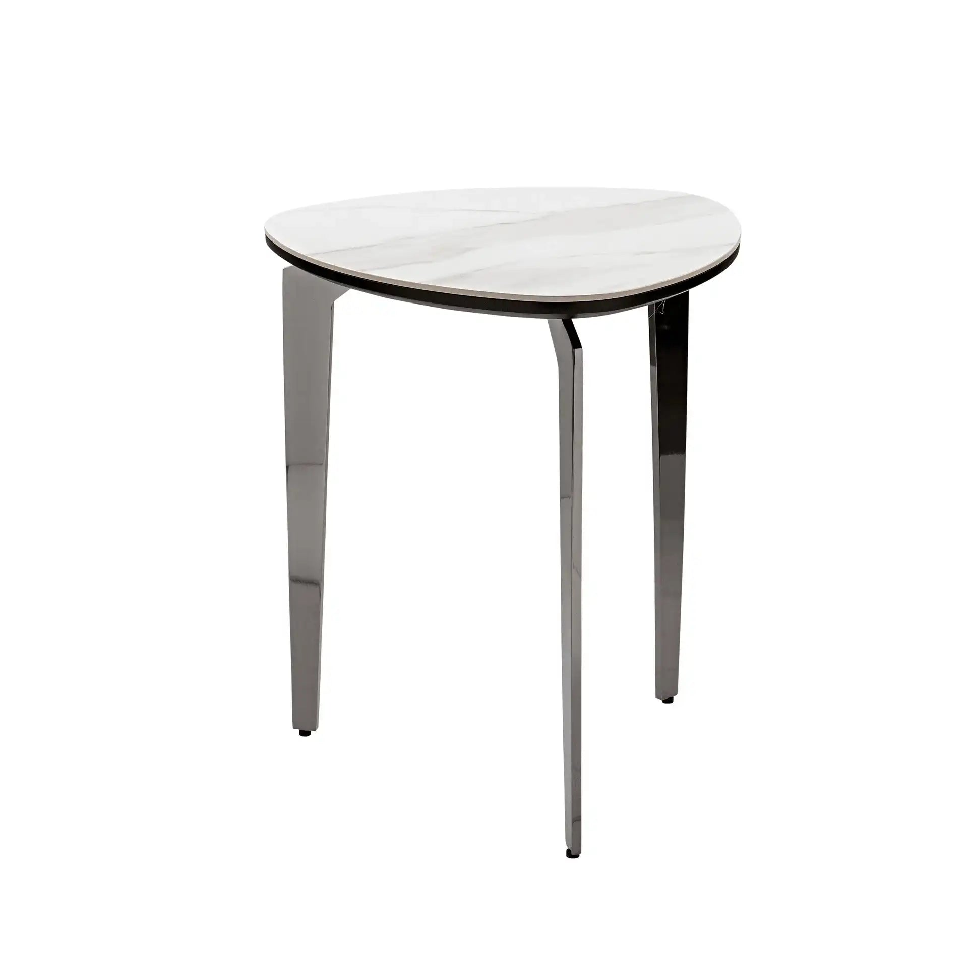 Kelon Designer Couchtisch Bestelltisch Keramik Stahl Mamoroptik 62cm - HomeDesign Knaus