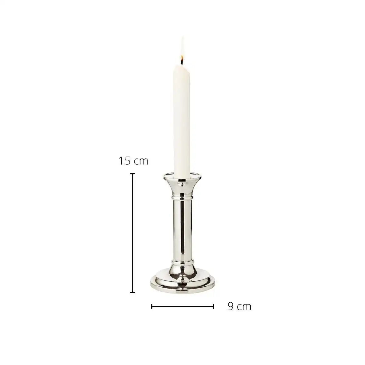 Kerzenleuchter Fiona für Stabkerze, Höhe 15 cm, edel versilbert, anlaufgeschützt - HomeDesign Knaus