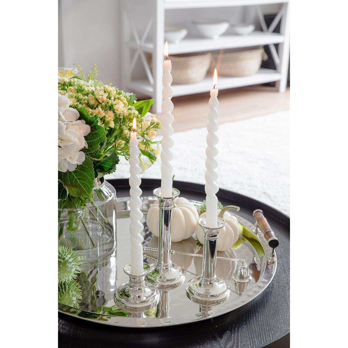 Kerzenleuchter Fiona für Stabkerze, Höhe 15 cm, edel versilbert, anlaufgeschützt - HomeDesign Knaus