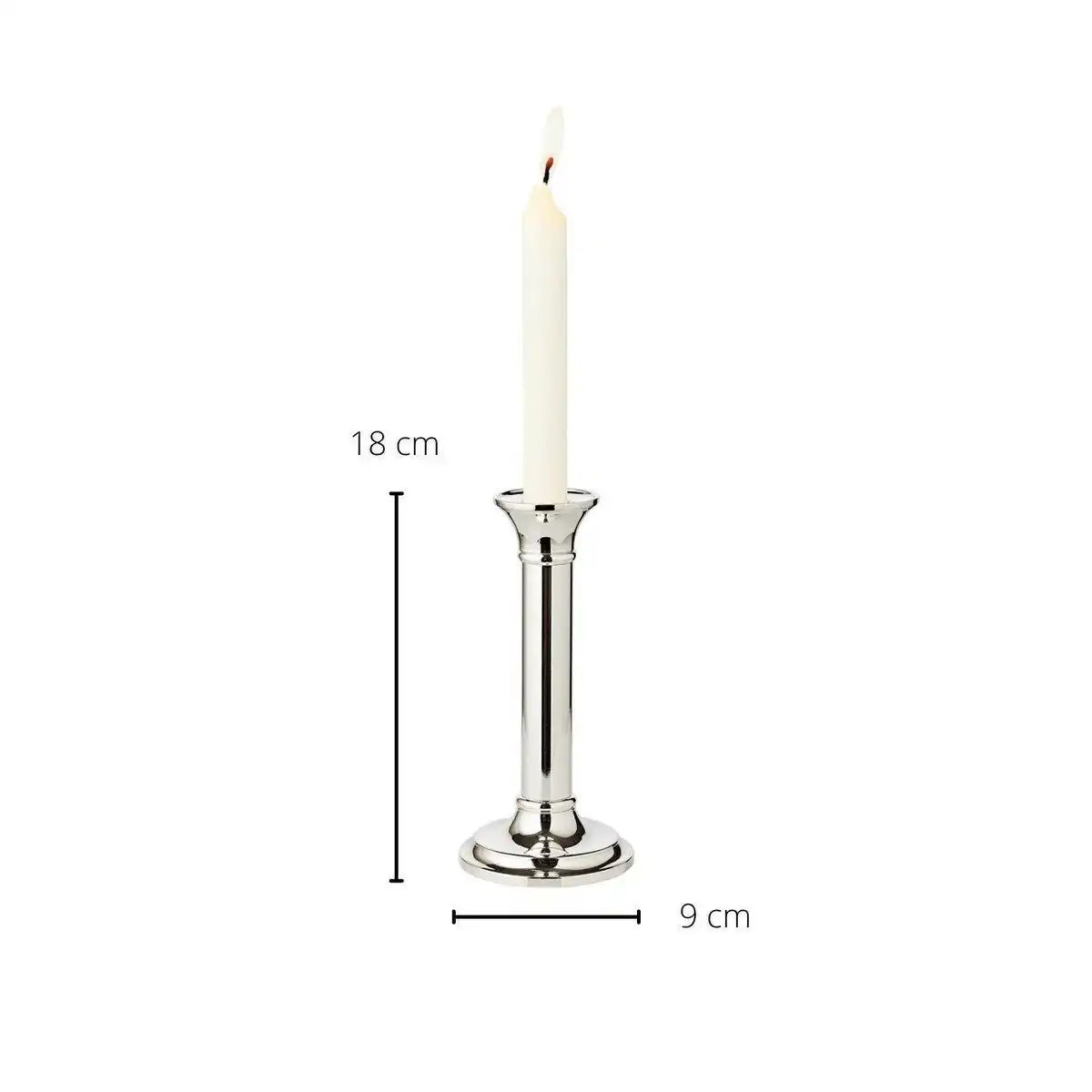 Kerzenleuchter Fiona für Stabkerze, Höhe 18 cm, edel versilbert, anlaufgeschützt - HomeDesign Knaus