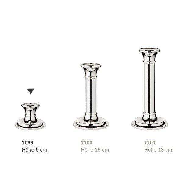 Kerzenleuchter Fiona für Stabkerze, Höhe 6 cm, edel versilbert, anlaufgeschützt - HomeDesign Knaus
