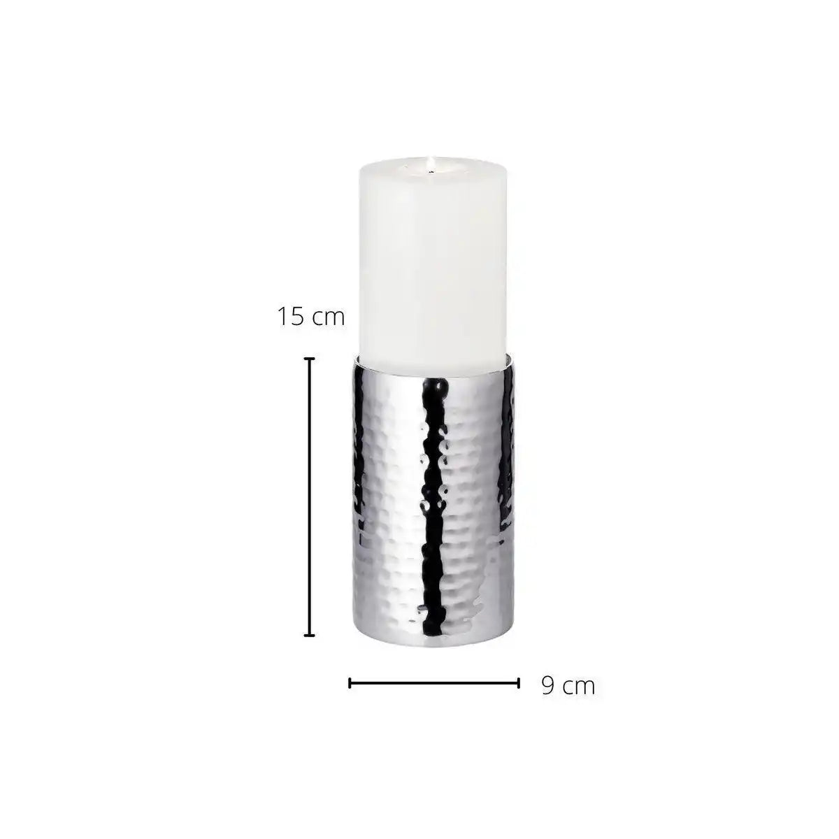 Kerzenleuchter Kerzenteller Agadir, Edelstahl hochglanzpoliert, Durchmesser 8,5 cm, Höhe 15 cm - HomeDesign Knaus