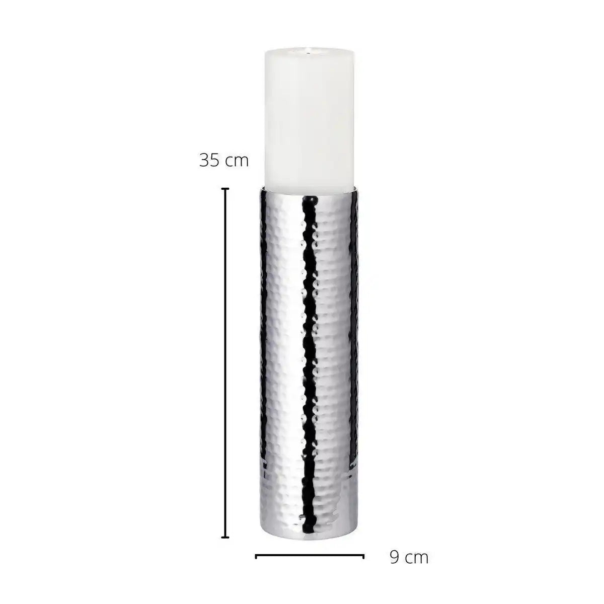 Kerzenleuchter Kerzenteller Agadir, Edelstahl hochglanzpoliert, Durchmesser 8,5 cm, Höhe 35 cm - HomeDesign Knaus