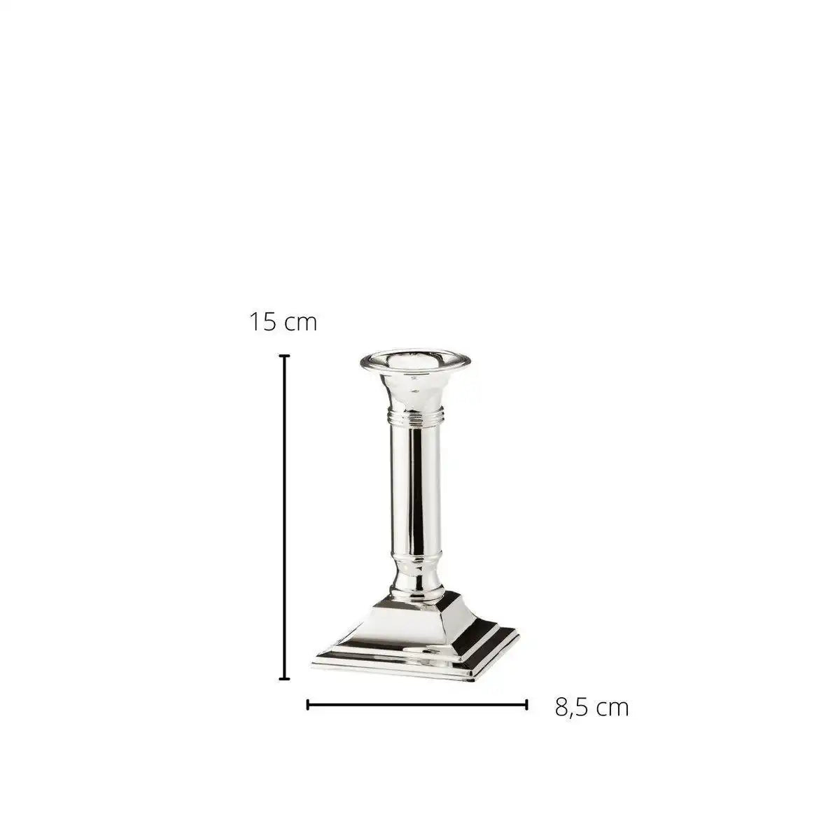 Kerzenleuchter Lincoln für Stabkerze,edel versilbert, anlaufgeschützt, Höhe 15 cm - HomeDesign Knaus