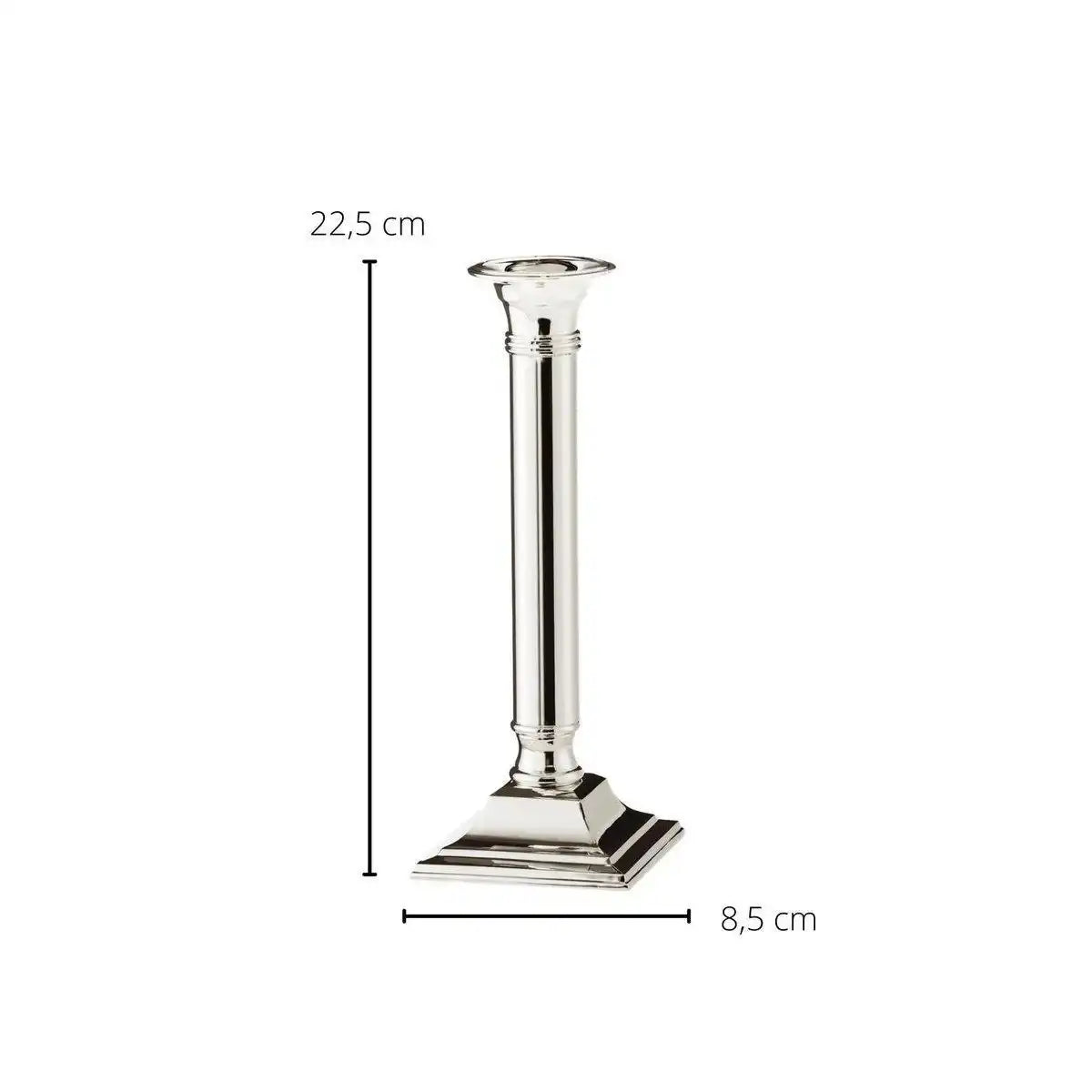 Kerzenleuchter Lincoln für Stabkerze,edel versilbert, anlaufgeschützt, Höhe 19 cm - HomeDesign Knaus