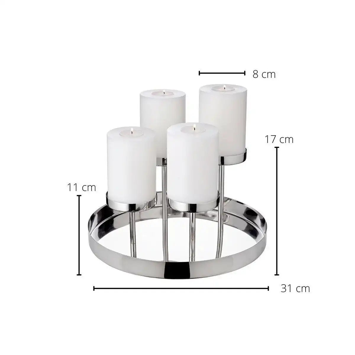 Kerzenleuchter Marbella Edelstahl vernickelt - HomeDesign Knaus