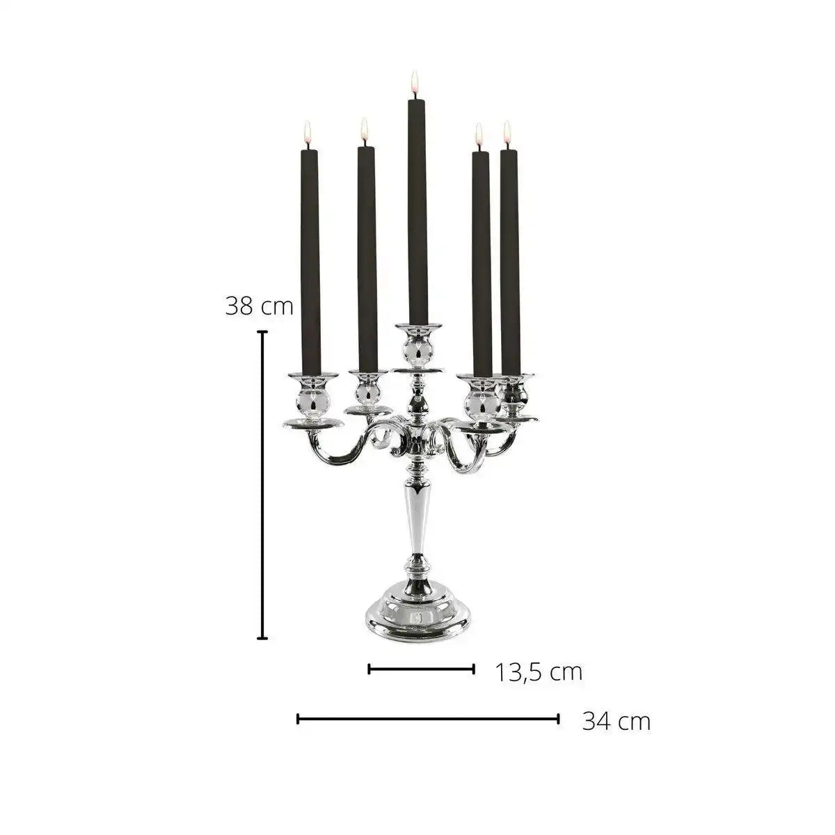 Kerzenleuchter Regina 5-flammig edel versilbert Kerzenleuchter 36 cm - HomeDesign Knaus