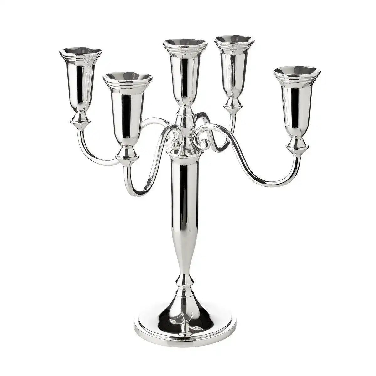 Kerzenleuchter Venezia 5-flammig für Stabkerzen edel versilbert 31 cm - HomeDesign Knaus