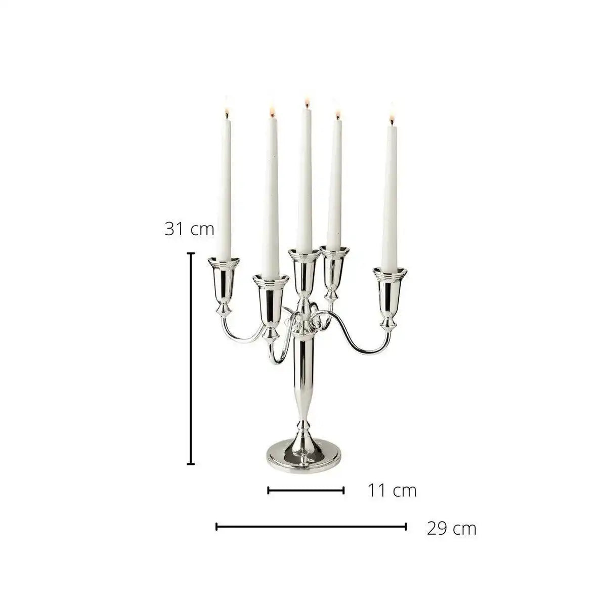 Kerzenleuchter Venezia 5-flammig für Stabkerzen edel versilbert 31 cm - HomeDesign Knaus