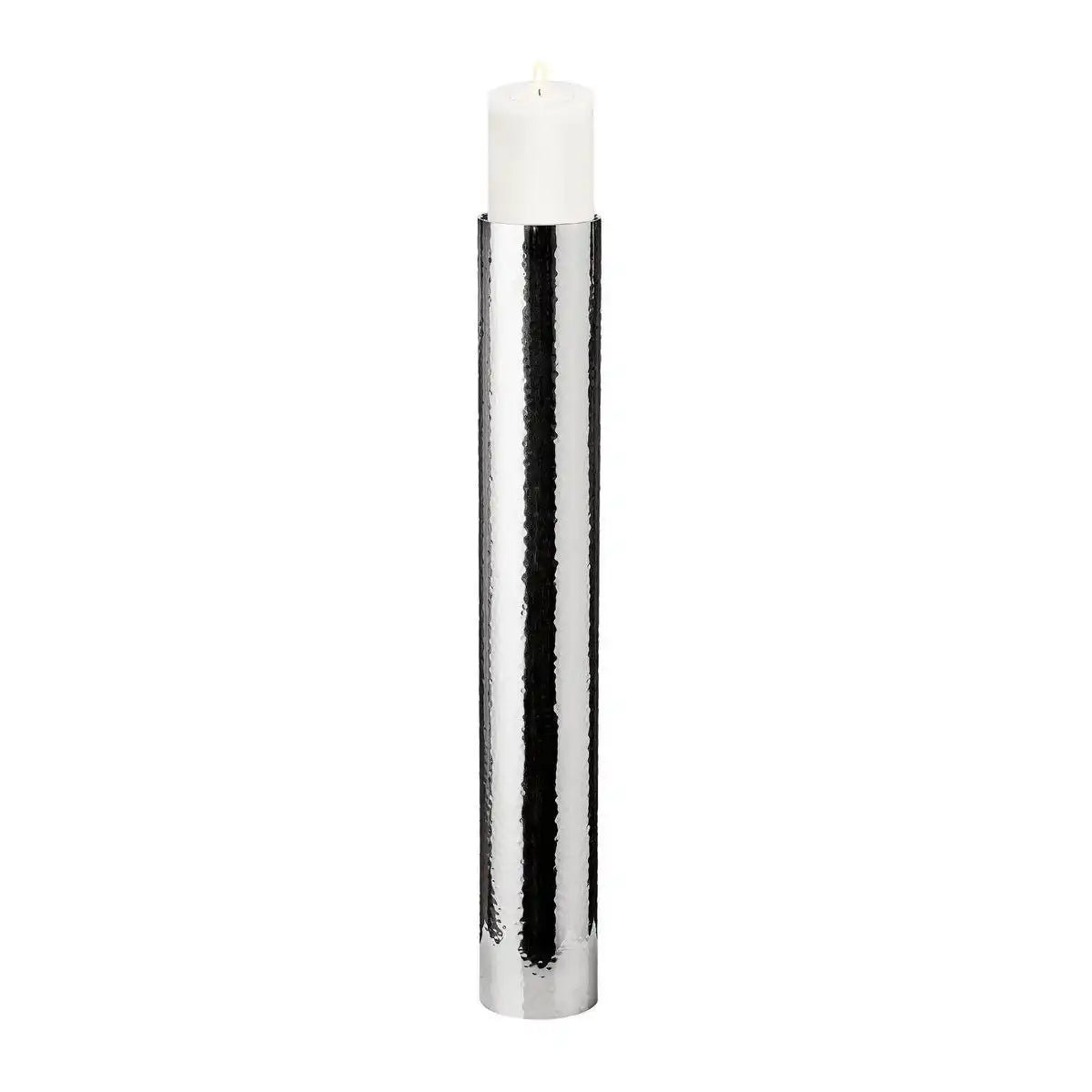 Kerzenständer Boston gehämmert Edelstahl glänzend vernickelt 83 cm - HomeDesign Knaus